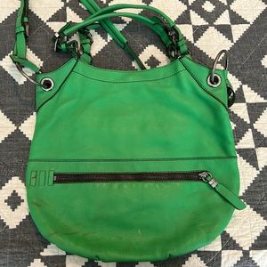 Anthropologie leather purse. Cleaning out closet…stains/scuffs shown in pics.